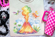 Watercolor Prehistoric Cute Dinosaur, an Illustration by CreationArt (Thumbnail 5 of 9)