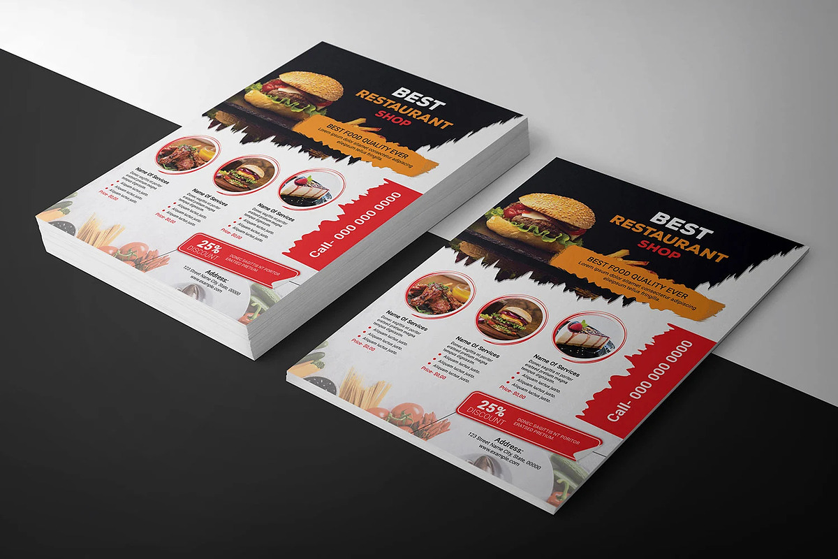 Restaurant Food Promotion Flyer, a Flyer Template by Template Shop (Photo 3 of 4)