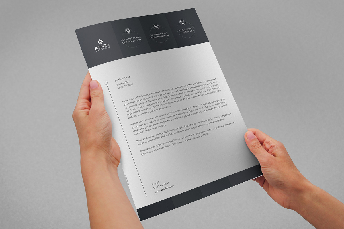 Clean Letterhead, a Stationery Template by DesignGhar (Photo 2 of 3)