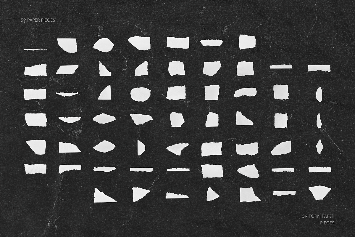 59 White Torn Paper Textured Pieces, a Texture Graphic by Ksuview (Photo 2 of 13)