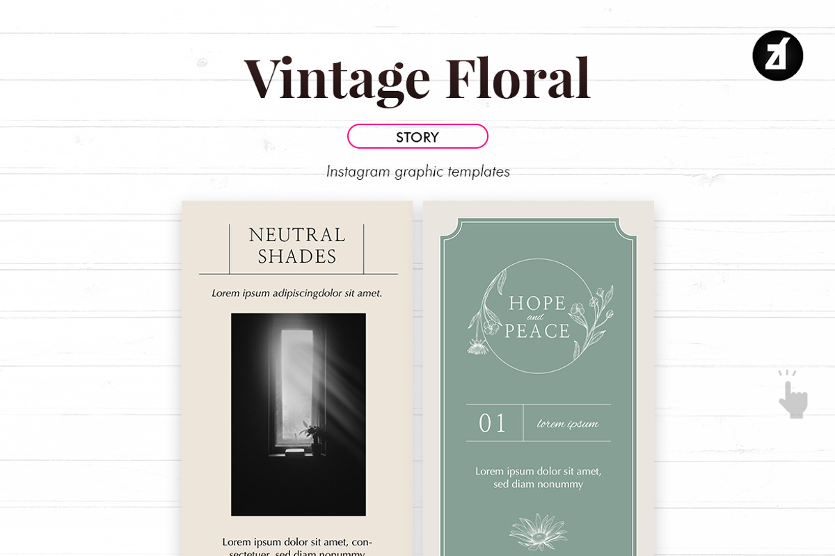 Vintage floral social media template, a Social Media Template by Chanut is industries (Photo 7 of 11)