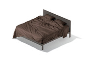 Brown Wooden Double Bed 3D Model, an Object 3D Model by rebrandy (Thumbnail 1 of 10)