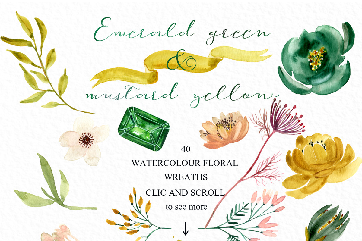 Emerald green & mustard yellow, an Illustration by LABFcreations (Photo 7 of 10)