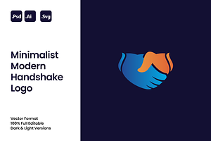 Minimalist Modern Handshake Logo, a Branding & Logo Template by Luxury Logos