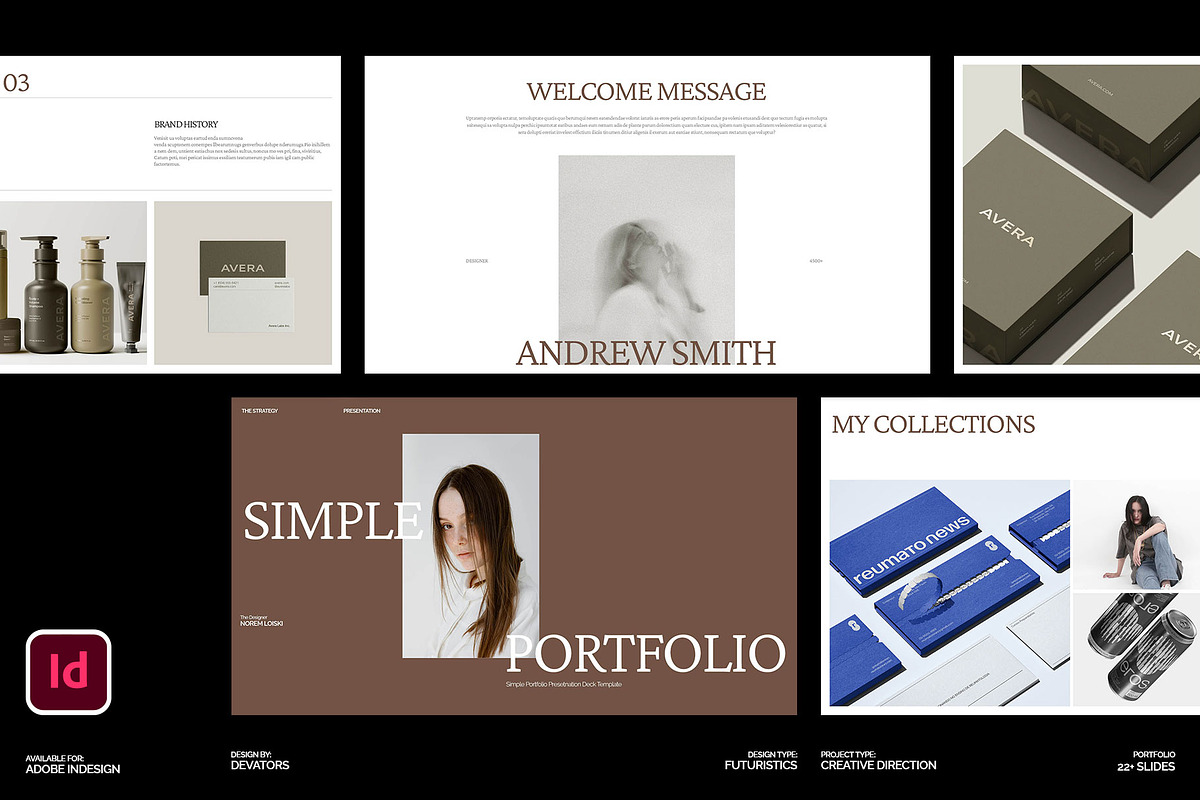 Simple Portfolio Presentation Deck, a Presentation Template by Devators (Photo 1 of 8)