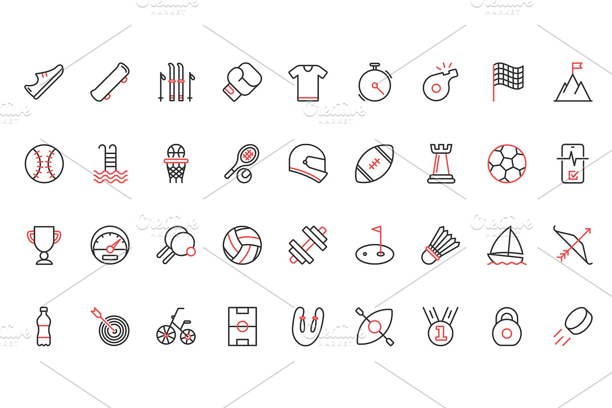 Sport training workout icons, an Object Illustration by Lemberg Vector