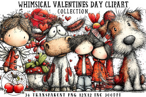 Whimsical Valentines Day Clipart, an Illustration by OK Design