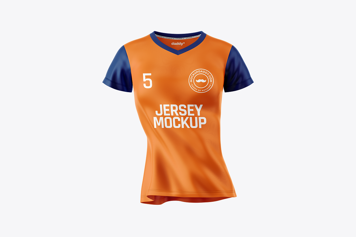 V Neck Women Jersey Mockup, a Product Mockup by Mockupdaddy (Photo 6 of 10)