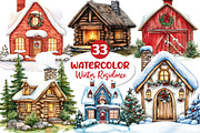 Christmas Winter Residence Clipart, an Illustration by Dream Creation (Thumbnail 1 of 6)