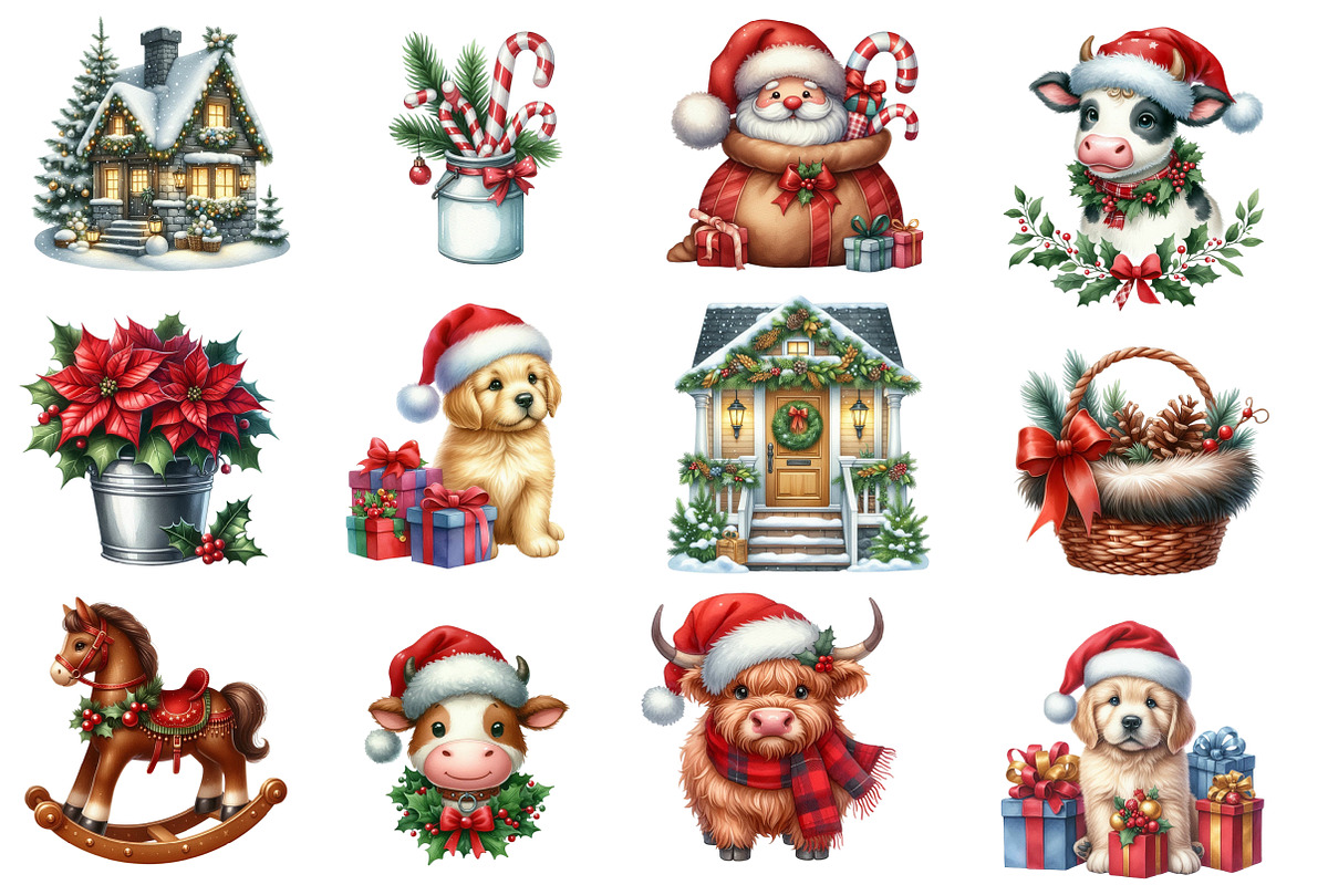 Christmas Farm Sublimation Clipart, an Illustration by Designworld (Photo 2 of 6)