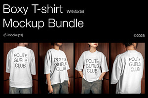 Boxy T-Shirt Mockup w/ Model, a Shirt Mockup by Mocktopia