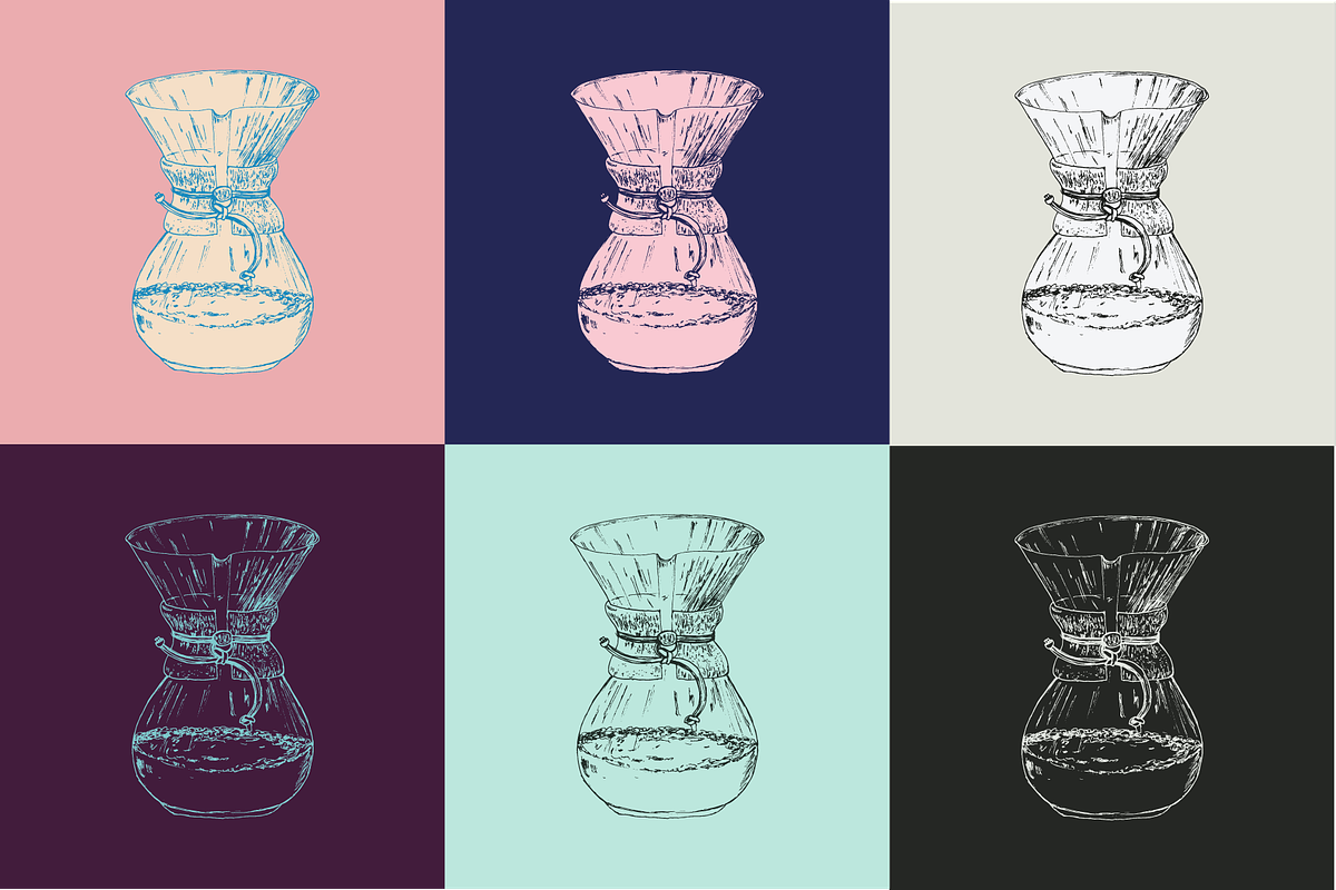 Chemex colorful set, a Food Illustration by Asyndrom