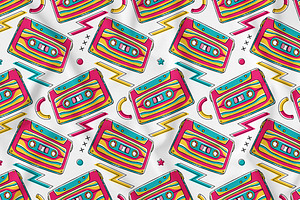 90's Vibe Cassette Seamless Pattern