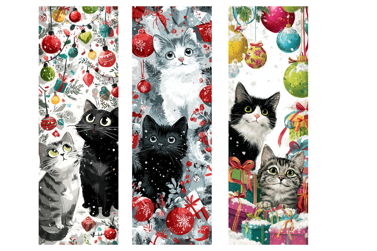 Cute Christmas Cats Bookmarks Png, an Illustration by Designworld (Photo 3 of 3)