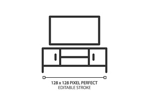 TV stand pixel perfect linear icon, an Icon by IMG Visuals