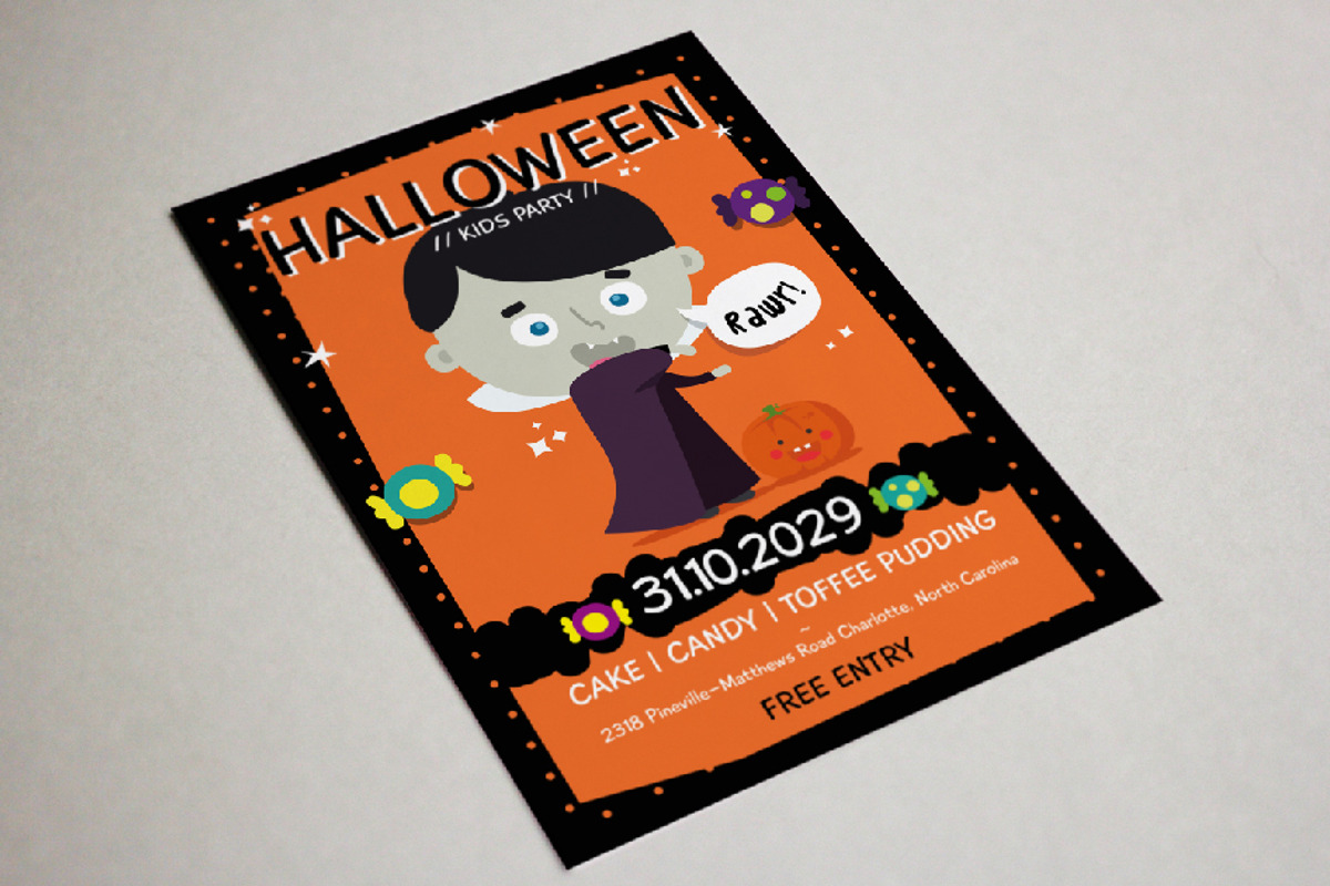 Halloween Flyer-Kids party, a Flyer Template by himoki (Photo 4 of 4)