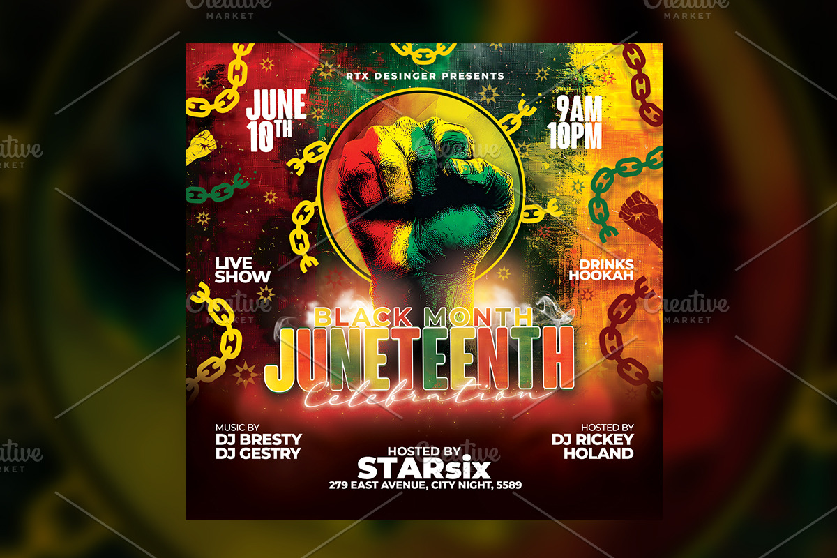 Juneteenth Celebration Flyer Templat, a Flyer Template by RTXdesinger99 (Photo 3 of 3)