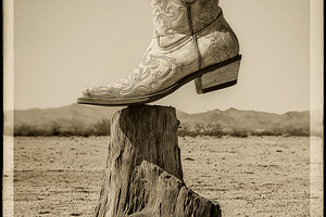 Vintage Cowboy Boot, an Arts & Entertainment Photo by Ocean Digital Art