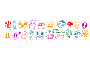 Simple Halloween Monster set. hand, an Animal Illustration by Nenahliadava Design