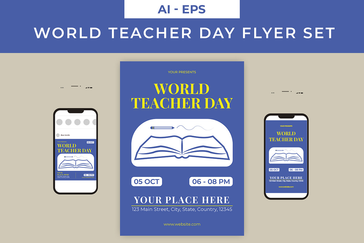 World Teacher Day Flyer Set