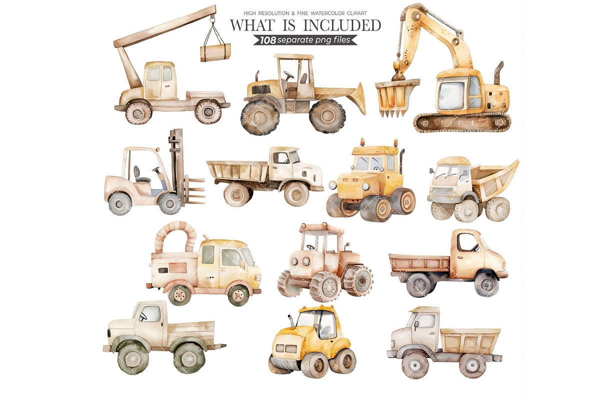 Construction Watercolor Clipart, an Illustration by CharmClipart (Photo 6 of 8)