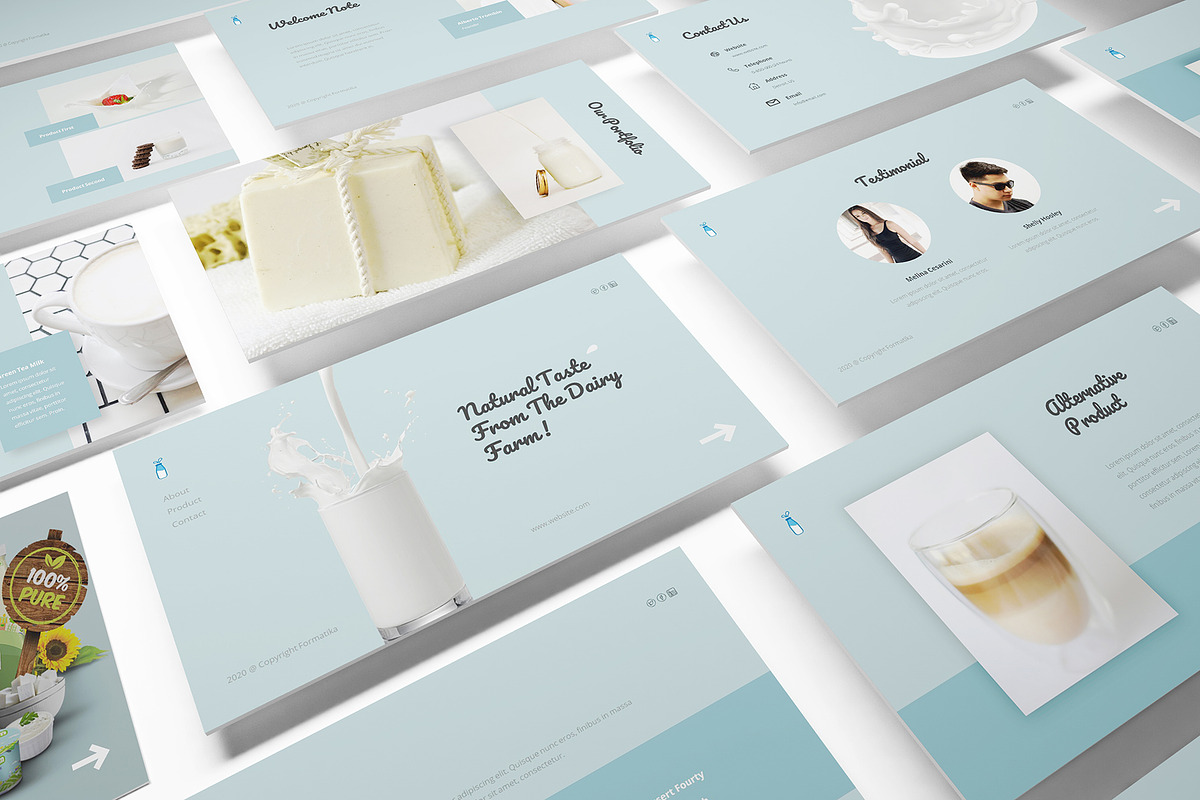 Fresh Milk Powerpoint Template, a Presentation Template by Formatika Studio