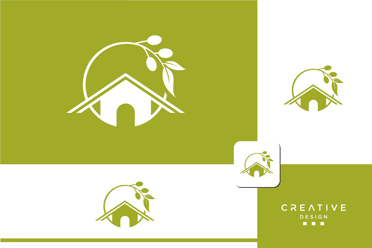 logo design leaf and house line icon, a Branding & Logo Template by art_creater (Photo 1 of 2)