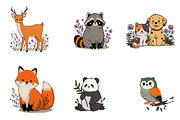 Cute Animals Clipart Bundle, a Seasonal Illustration by CreationArt (Thumbnail 4 of 7)