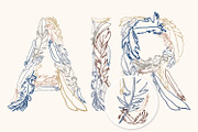 Feather Monograms, a Decorative Illustration by julianaapina (Thumbnail 3 of 5)