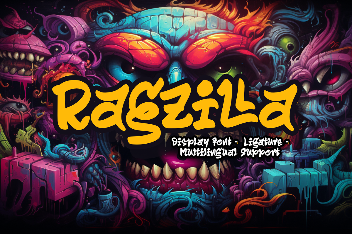 Ragzilla - Display, a Handwritten Font by Dumadistyle (Photo 1 of 9)