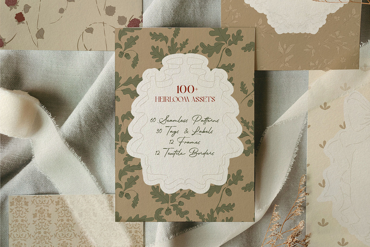 Heirloom Harvest Patterns & Frames, a Pattern Graphic by Mio Buono (Photo 3 of 15)