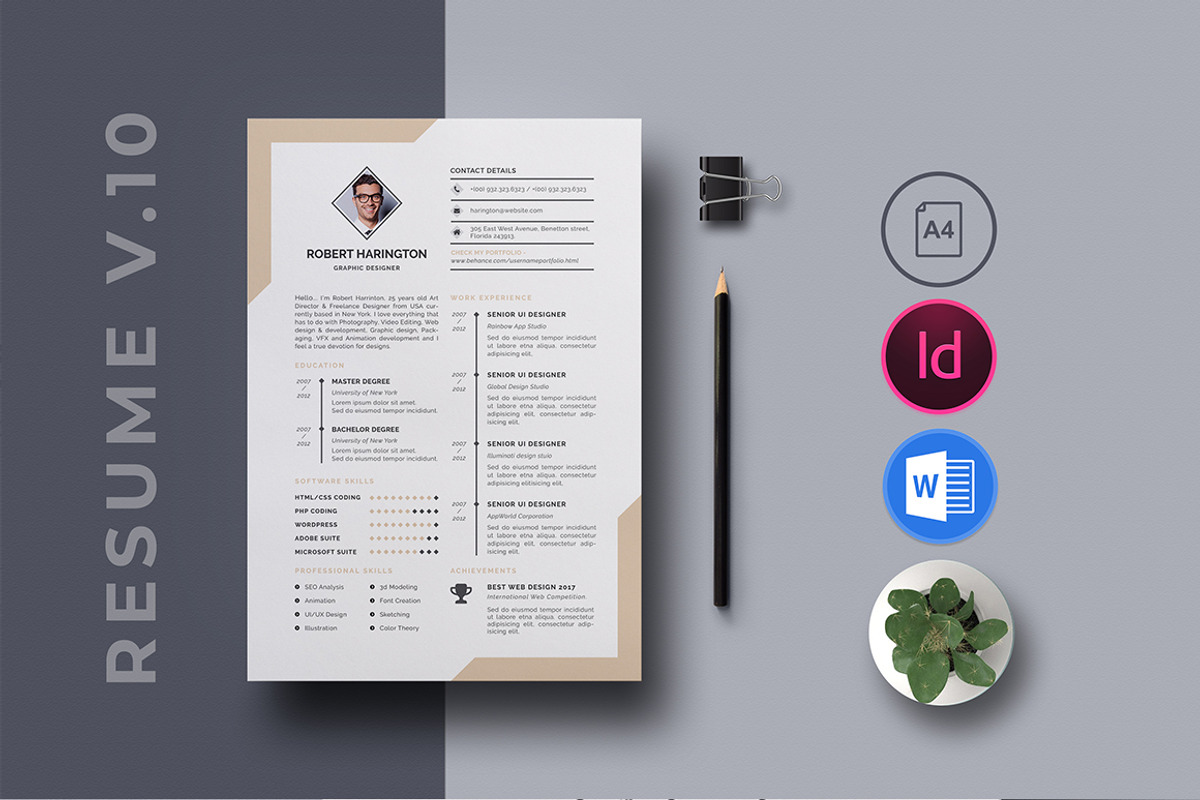 10 in 1 Resume Bundle, a Resume Template by GraphicsEgg (Photo 11 of 11)