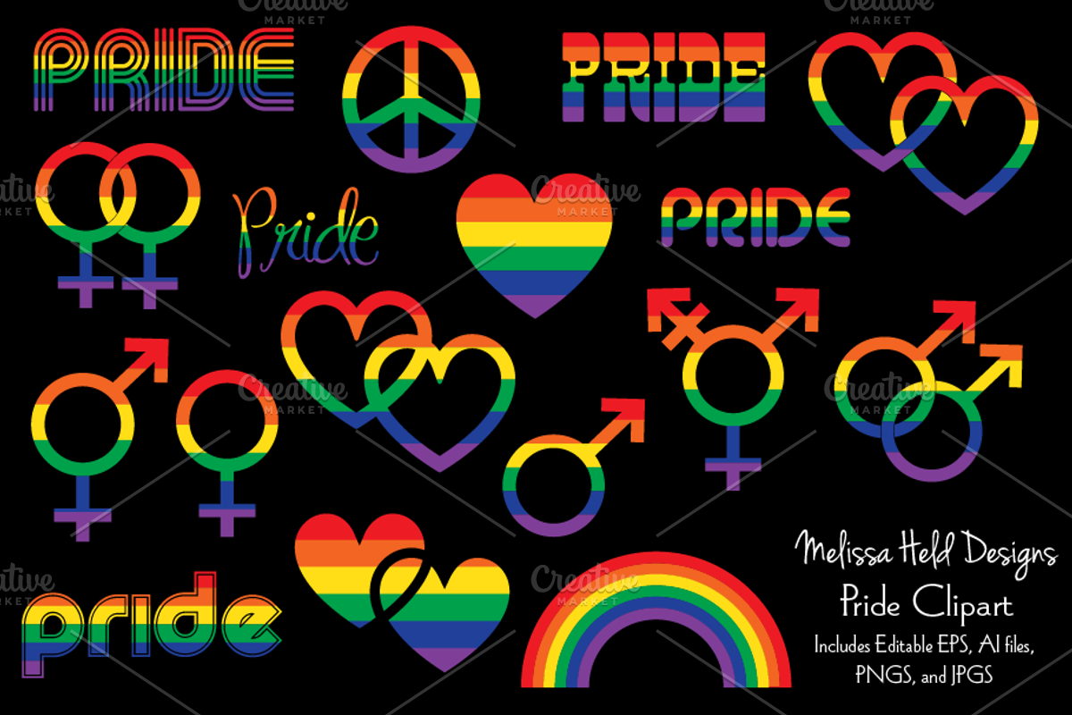 Pride Icons Clipart, an Icon by Melissa Held Designs (Photo 1 of 4)