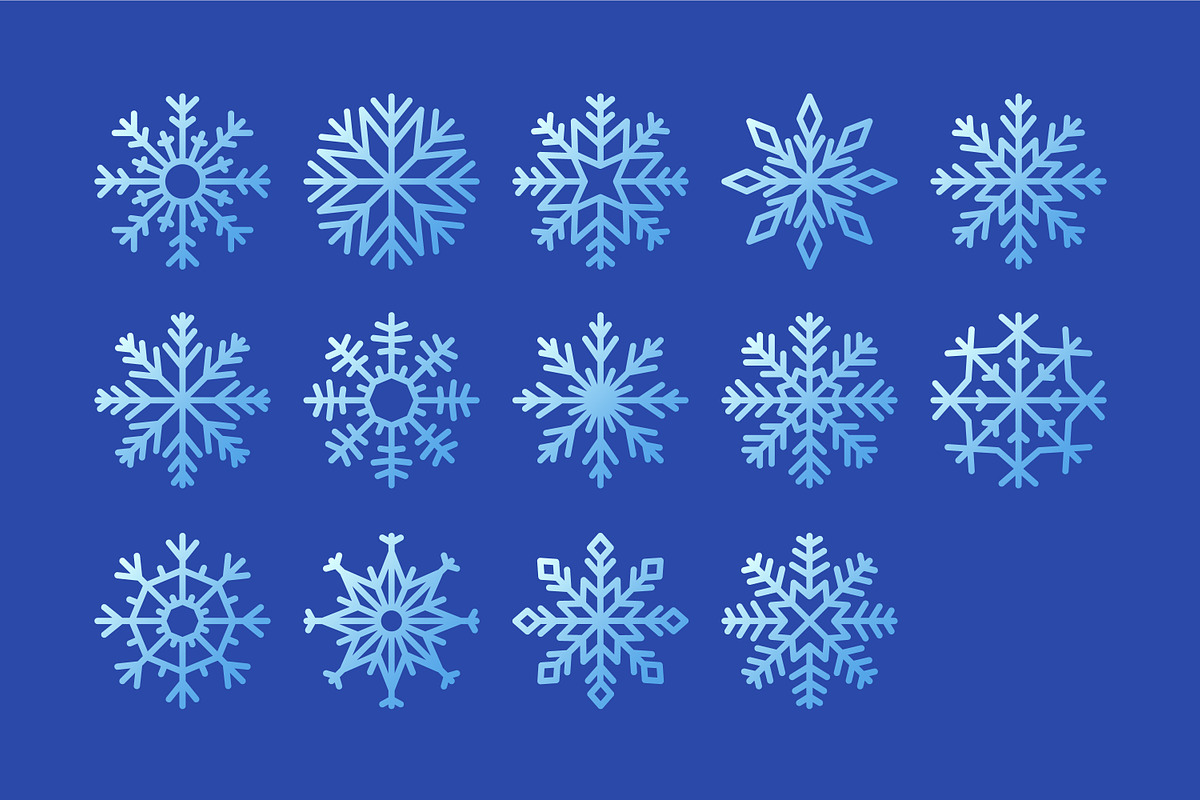 Winter snow flakes. Xmas icons set, an Object Illustration by Good Studio (Photo 4 of 12)