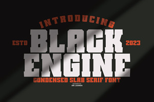 Black Engine Font Font Slab Serif