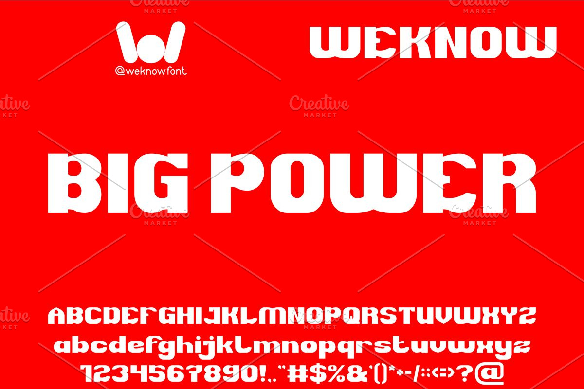 Big Power font, a Sans Serif Font by weknow (Photo 1 of 8)
