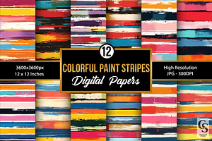 Colorful Painted Stripes Pattern, a Pattern Graphic by Creative Store