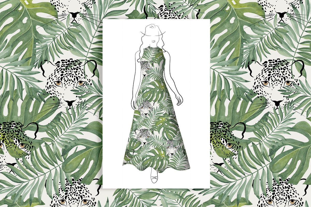 Tropical Leopard Seamless Pattern, a Pattern Graphic by Oksana Dovhopol Art (Photo 7 of 23)