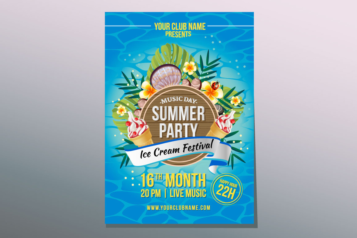 12 Summer Poster Design Template, a Flyer Template by Propylparaben (Photo 5 of 11)