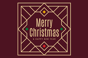 Merry Christmas Art Deco Card, an Illustration by PushLogo