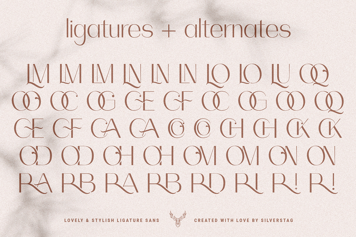 Celine - Chic Ligature Sans & Extras, a Sans Serif Font by SilverStag Type Foundry (Photo 21 of 23)