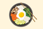 Korean Food, Bibimbap Illustration, a Food Illustration by GennyOnThePaper (Thumbnail 2 of 3)