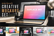 Macbook Creative Mockups Set, a Books & Magazine Mockup by As Good As Possible (Thumbnail 1 of 14)