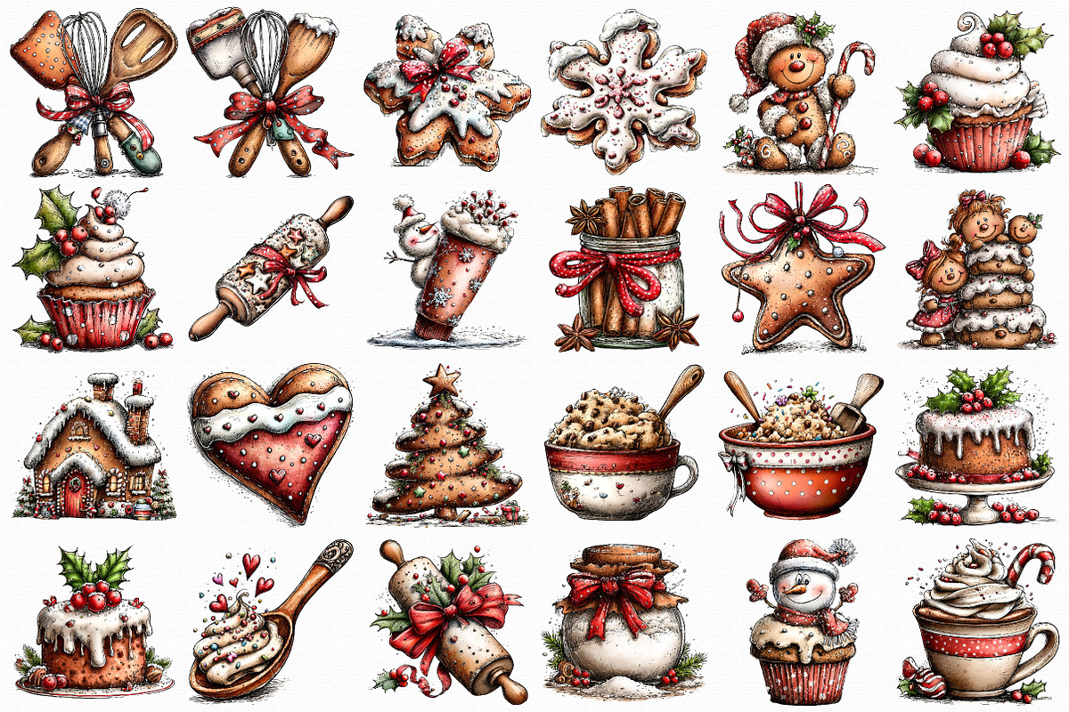 Whimsical Holiday Baking Clipart Bun, an Illustration by Libby Wishes (Photo 7 of 7)