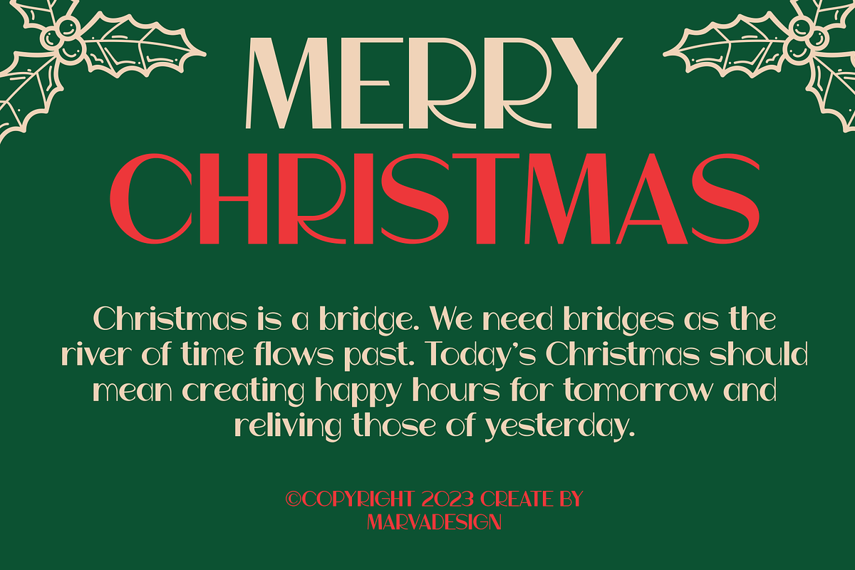 Dearmas - A Modern Christmas Font, a Sans Serif Font by Marvadesign (Photo 2 of 5)