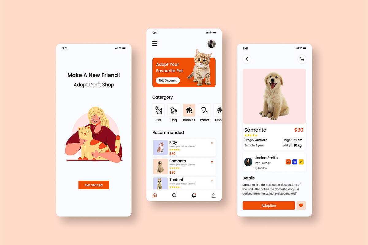 Petcare App, an App Template by Design Valley