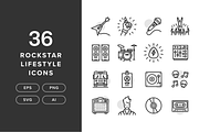 36 Rockstar Lifestyle Icons, an Outline Icon by Furnace (Thumbnail 1 of 4)