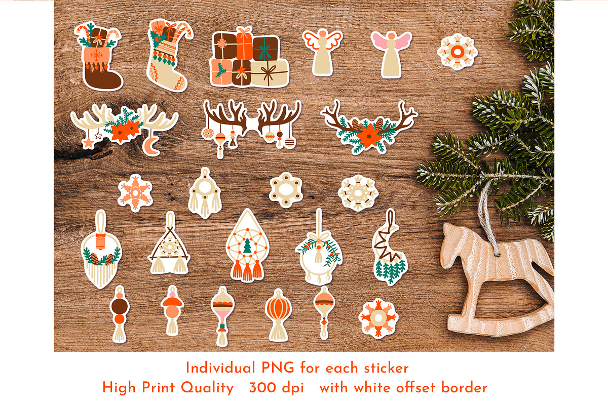 Boho Bundle Christmas Stickers, an Object Graphic by AvaAva (Photo 3 of 8)
