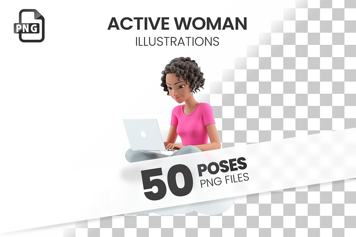 Active Woman – Set of 50 Poses, a Person Illustration by 3DMask (Photo 1 of 6)