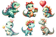 Cute Dinosaur Clipart PNG, an Illustration by Dream Creation (Thumbnail 5 of 7)